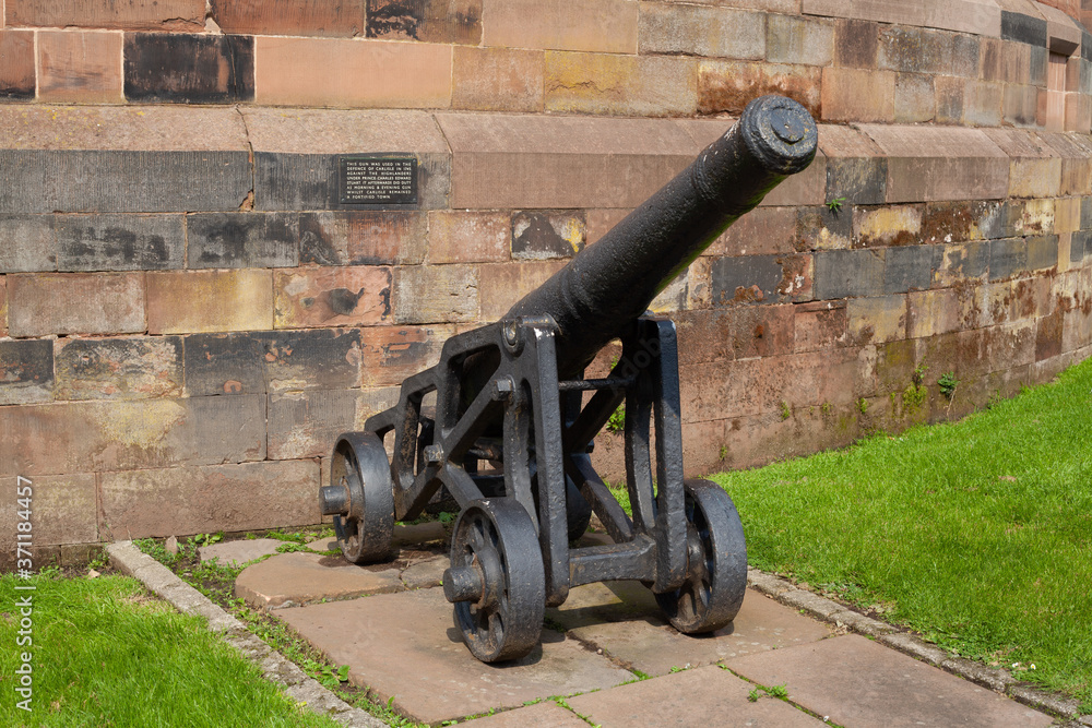 Medieval metal canon near carlisle citadel Medieval metal canon near carlisle citadel