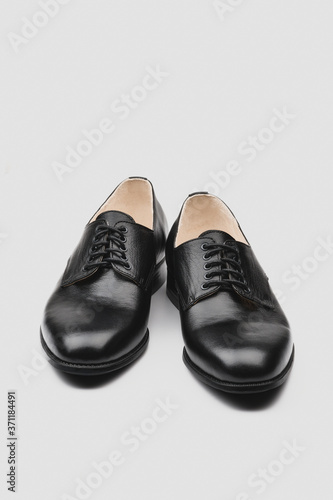 Male shoes. Derby. Men's fashion leather shoes