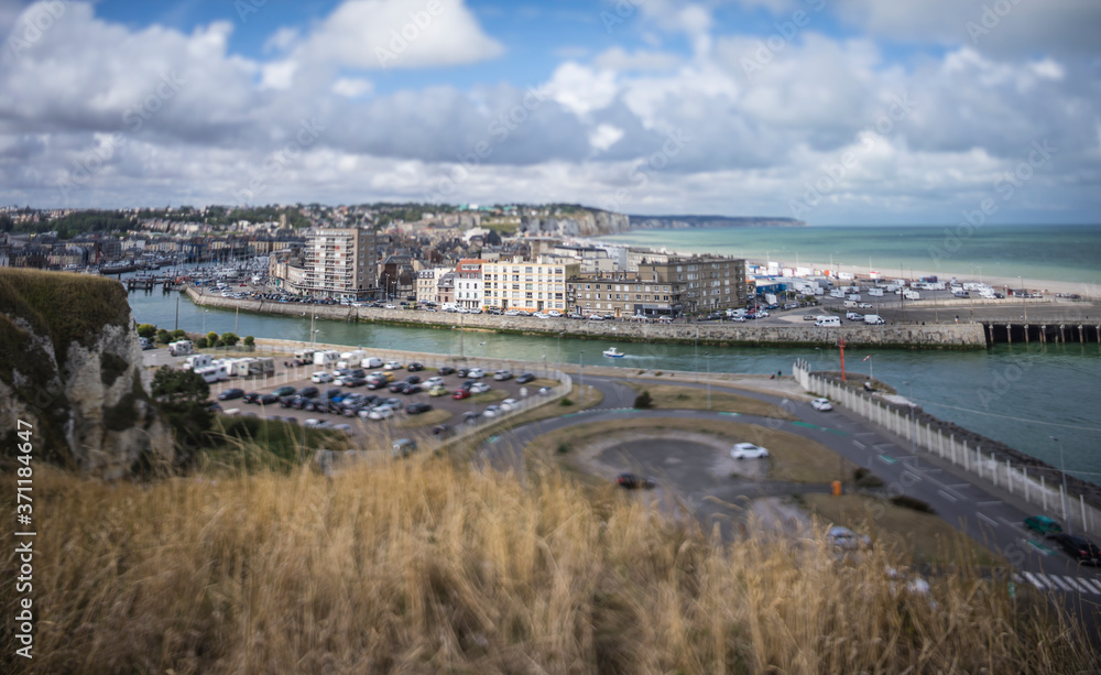Toy effect view of Dieppe on the french channel coast.