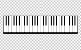Piano keys black and white on a transparent background. Vector object. EPS 10