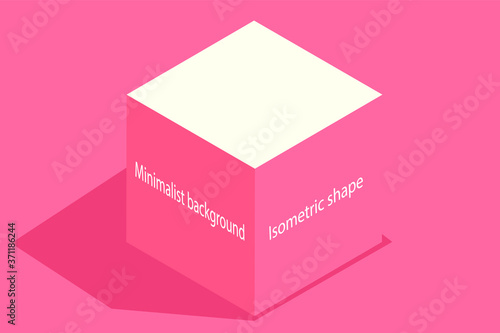 Abstract geometric background with a 3d isometric cube.