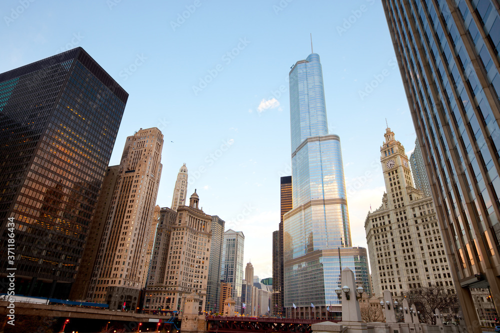 Skyline of downtown Chicago, USA