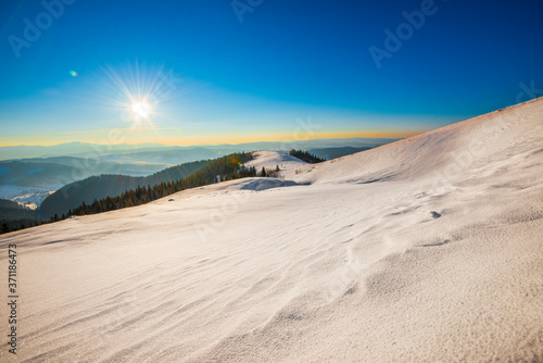 Beautiful bewitching view of mountain slopes