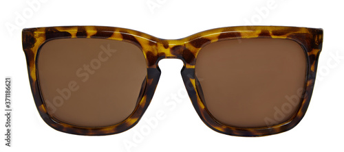 Leopard sunglasses isolated on white background.