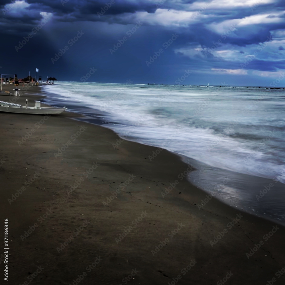 storm on the beach