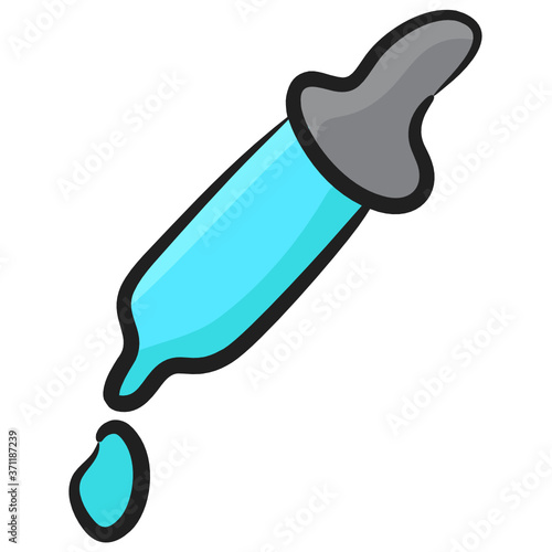 
Ink or color dropper pipette tool in doodle design
