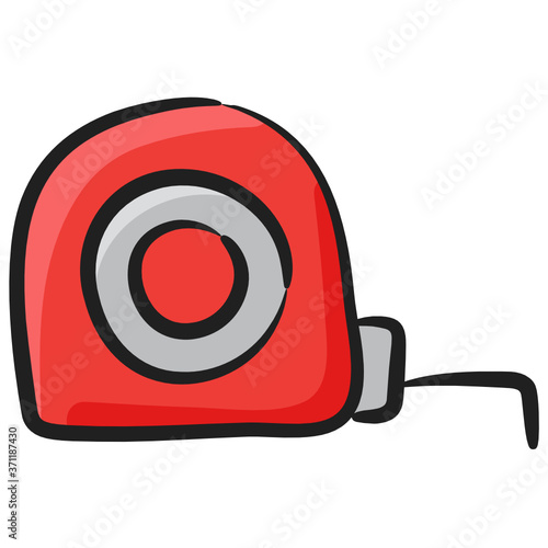 
An adhesive tape inside dispenser, tape dispenser doodle icon
