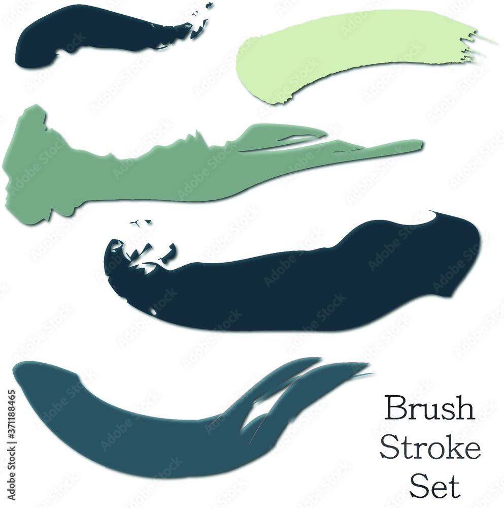 Brush Stroke Set in blue palette Brush Stroke Set in blue palette