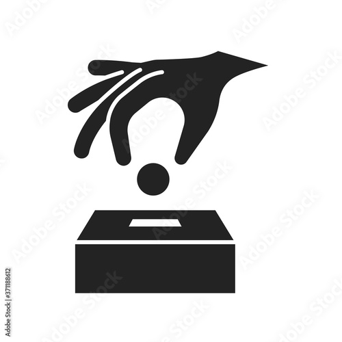 Donation money black glyph icon. Charity concept. Сontribution aid. Fundraising. Pictogram for web page, mobile app, promo.