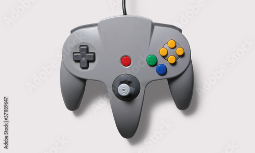 grey controller joypad on a white background