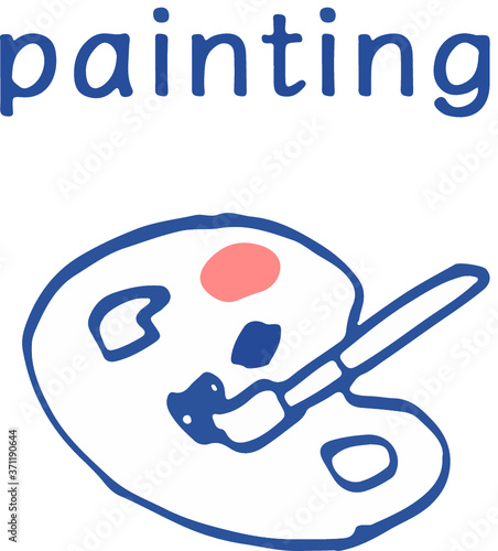 パレットと絵具と筆