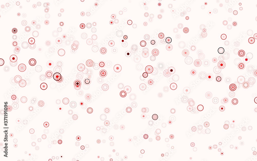 Light Pink, Red vector background with bubbles.