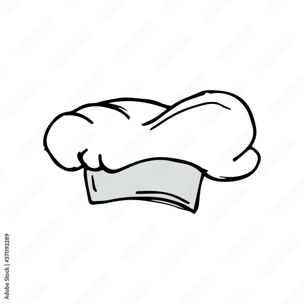 Chef hat hand drawn icon vector Chef hat hand drawn icon vector