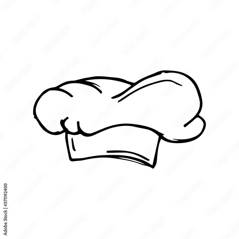 Chef hat hand drawn icon vector Chef hat hand drawn icon vector
