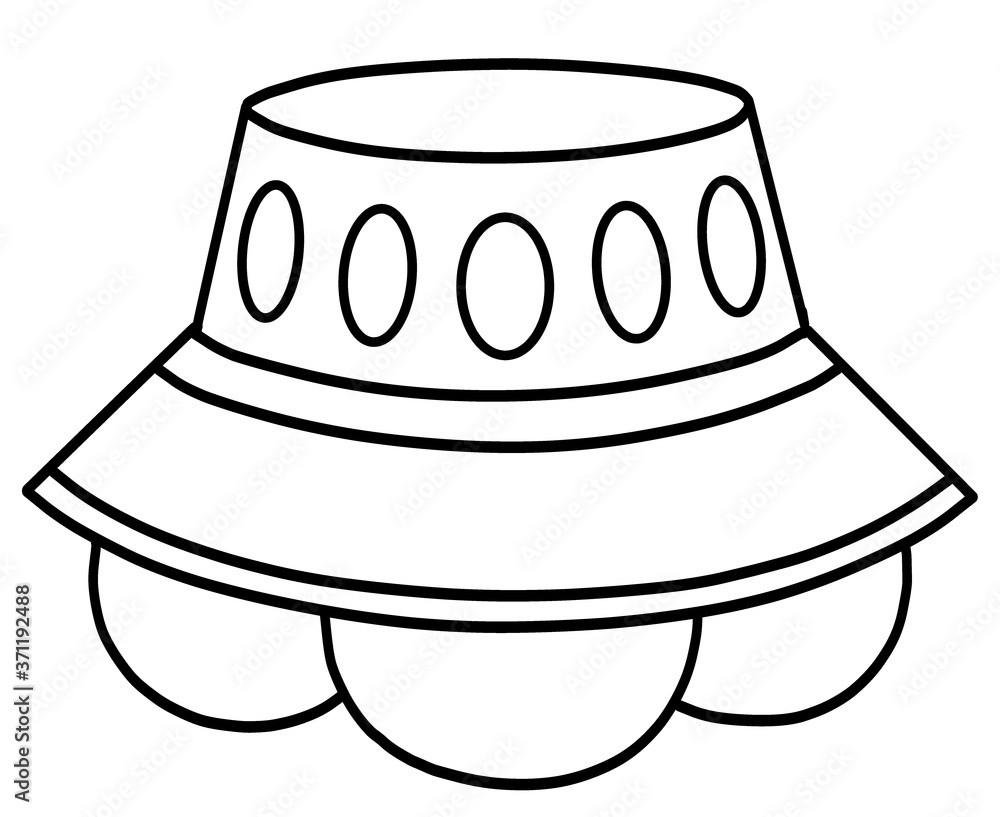 Fototapeta premium UFO alien spaceship 未確認飛行物体 線画
