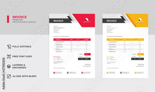 Creative invoice template Premium Vector