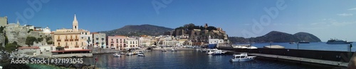 Panorama of Lipari port.