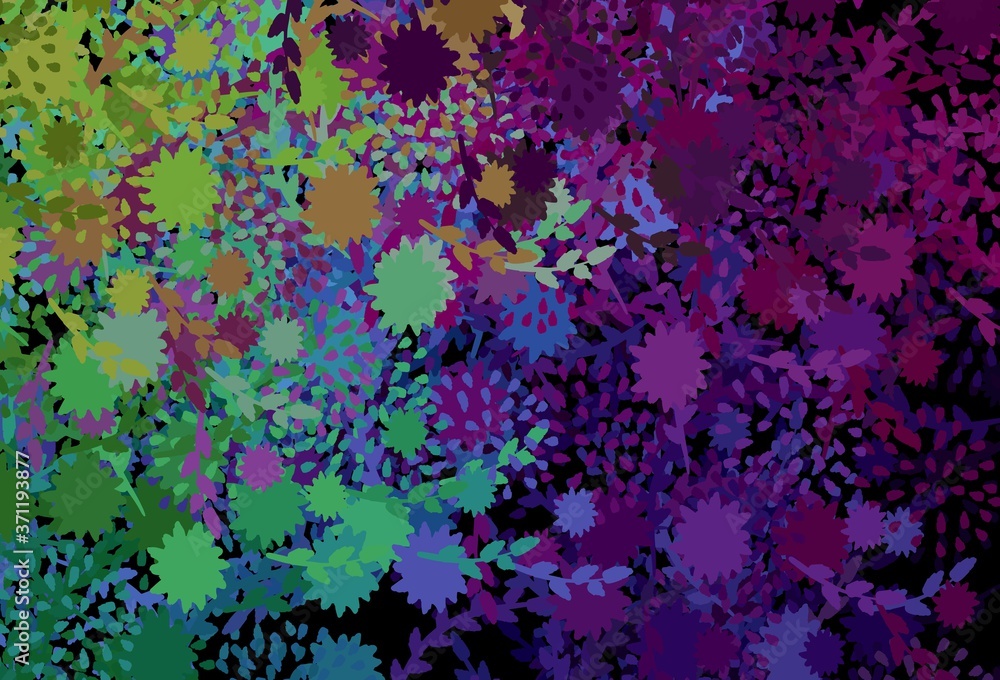 Dark Multicolor vector pattern with random forms.