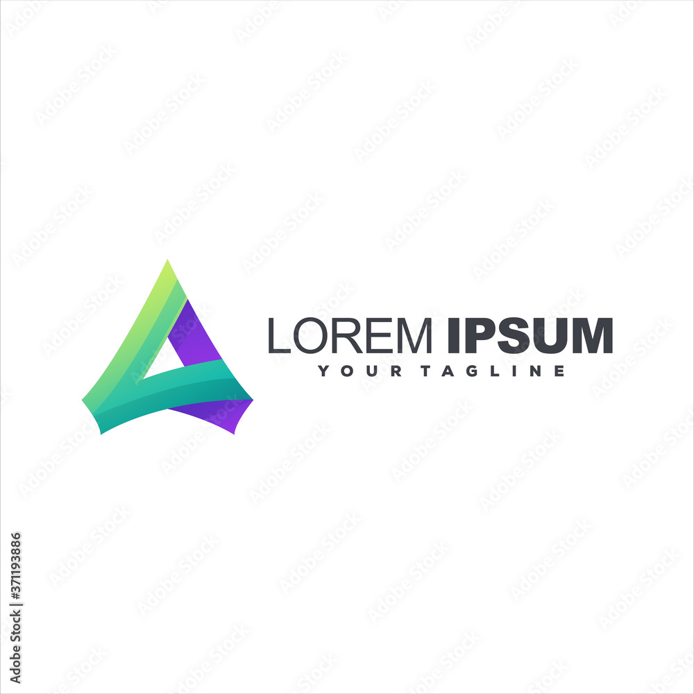 triangle gradient color logo design triangle gradient color logo design