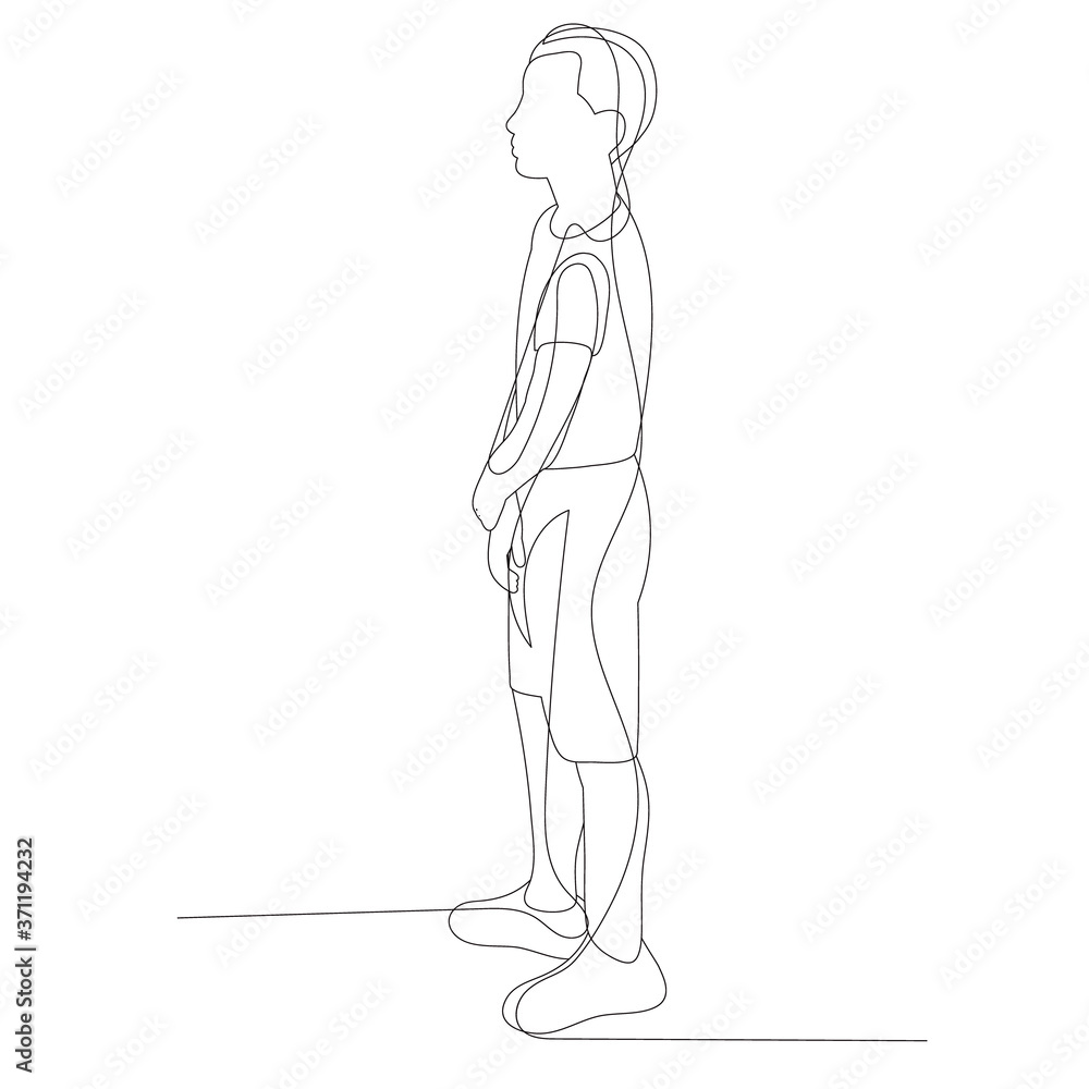 continuous line drawing child boy continuous line drawing child boy
