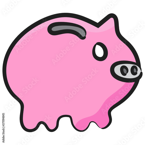 
Piggy bank icon, editable icon od earn money 
