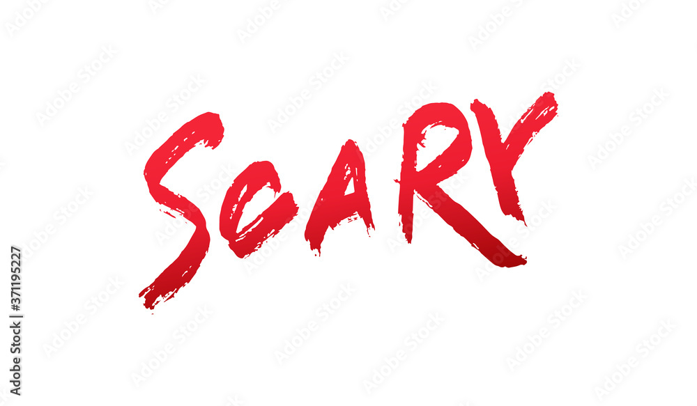 Scary Halloween lettering. Bloody handlettering brush calligraphy