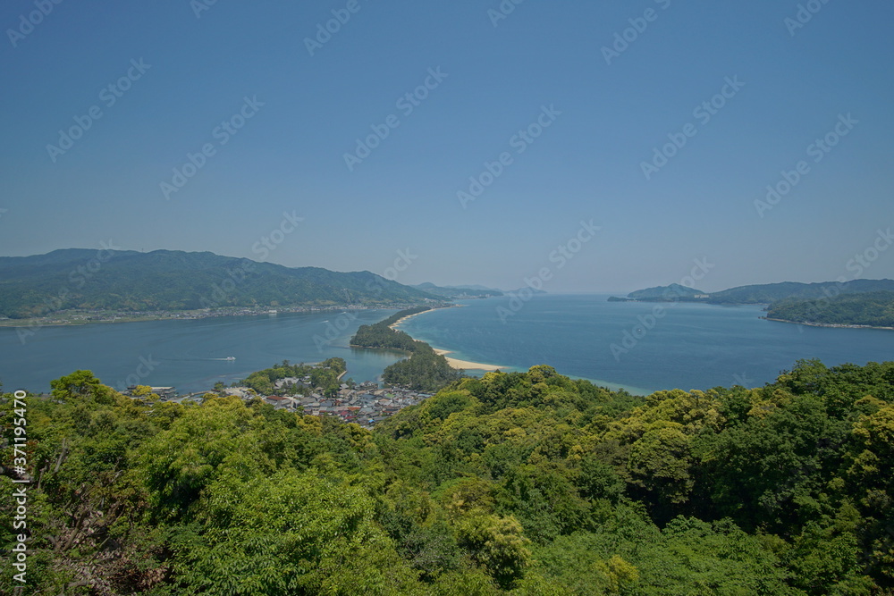 Amanohashidate nature scenic view at spring and summer in Kyoto, Japan