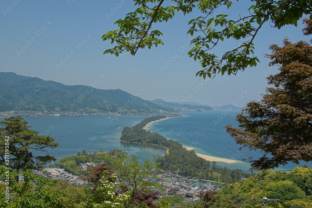 Amanohashidate nature scenic view at spring and summer in Kyoto, Japan