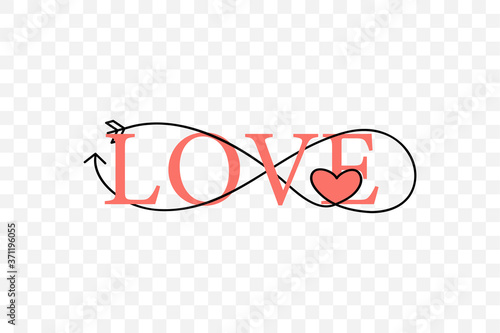 Happy Valentines Day lettering isolated on white background vector illustration. Letters hand drawn composition for gift, postcard, print, banner, web. Greeting romantic design.