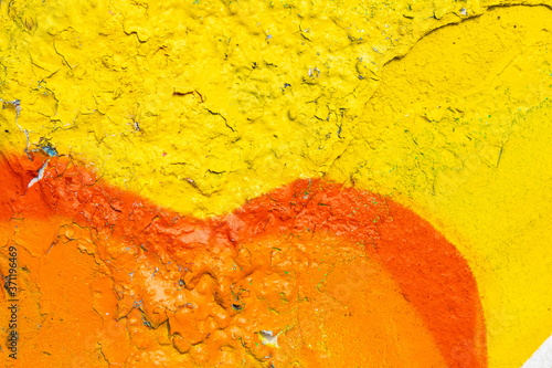 Part of a multi-colored painted wall, close up texture