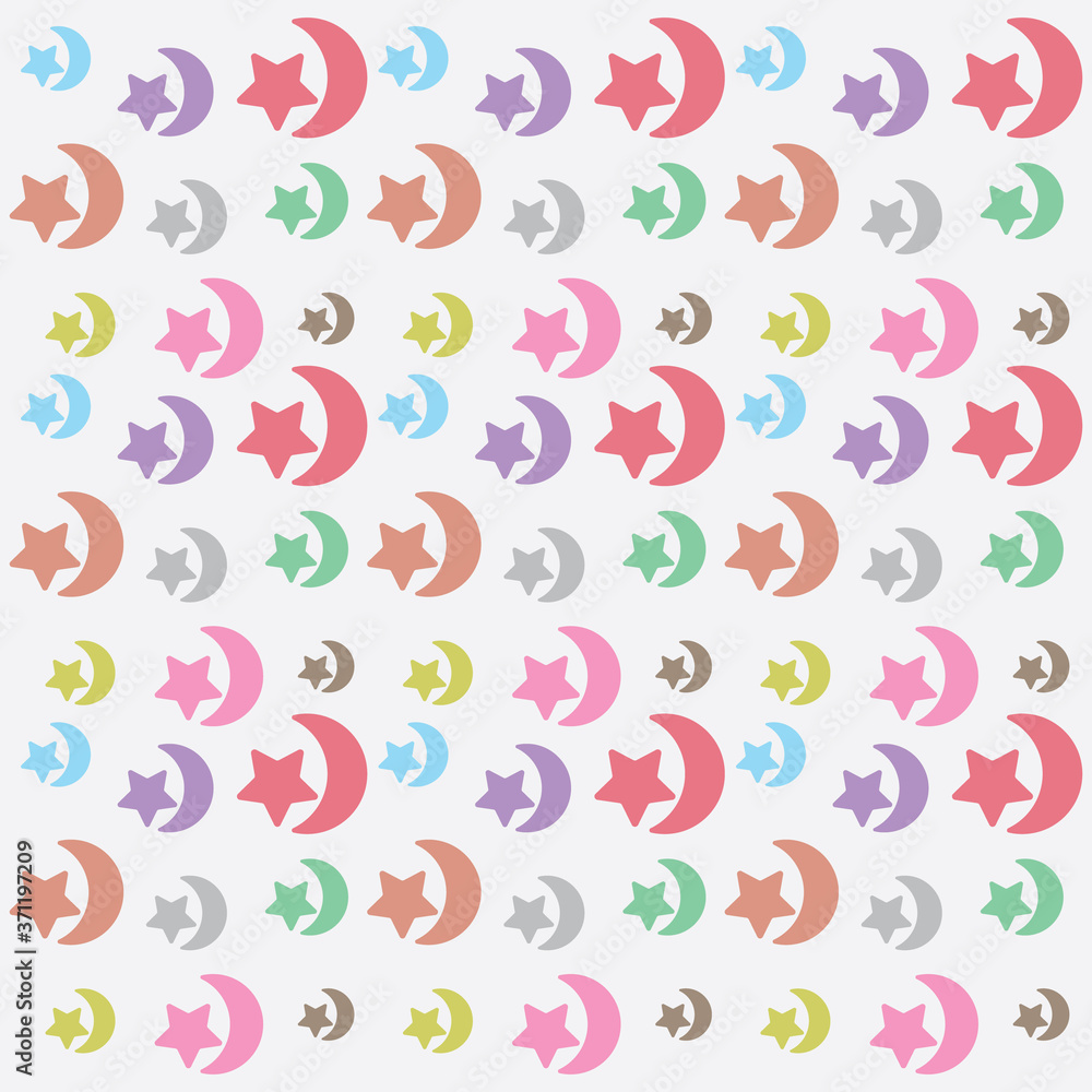 seamless pattern with pastel color star and moon seamless pattern with pastel color star and moon