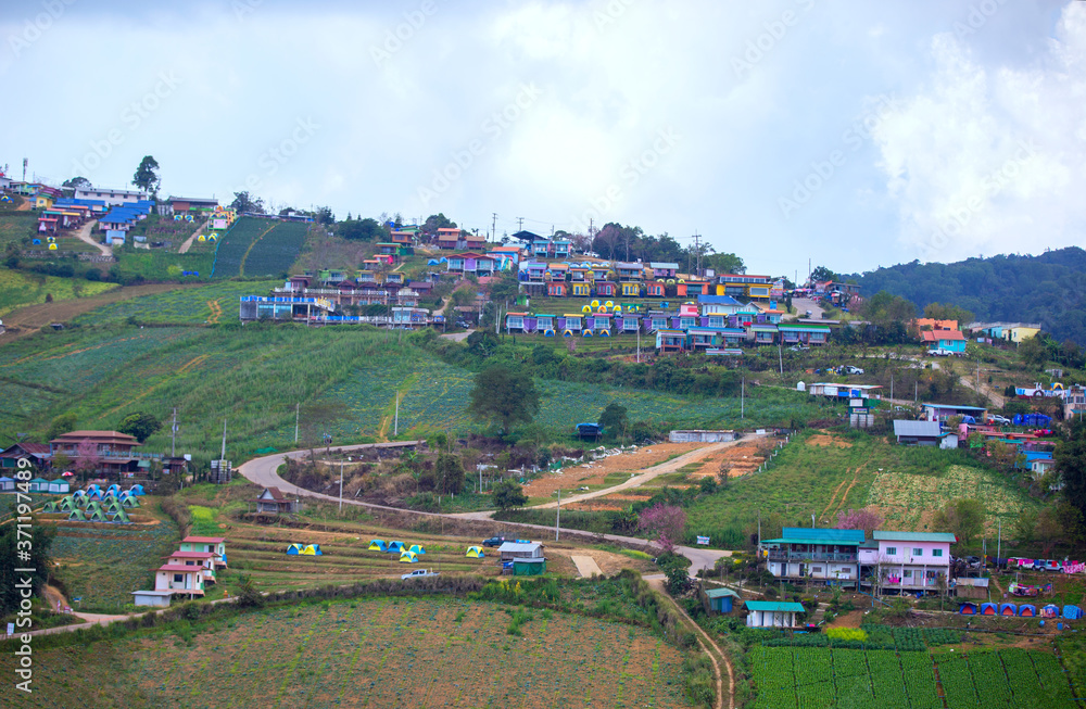 aerial view of a village
