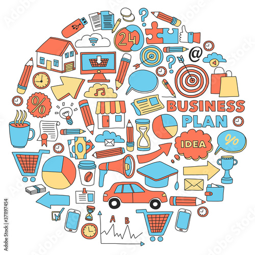 Business and finance online education vector pattern. Start up and innovations