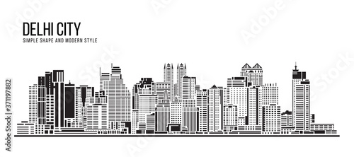 Cityscape Building Abstract Simple shape and modern style art Vector design - Delhi city