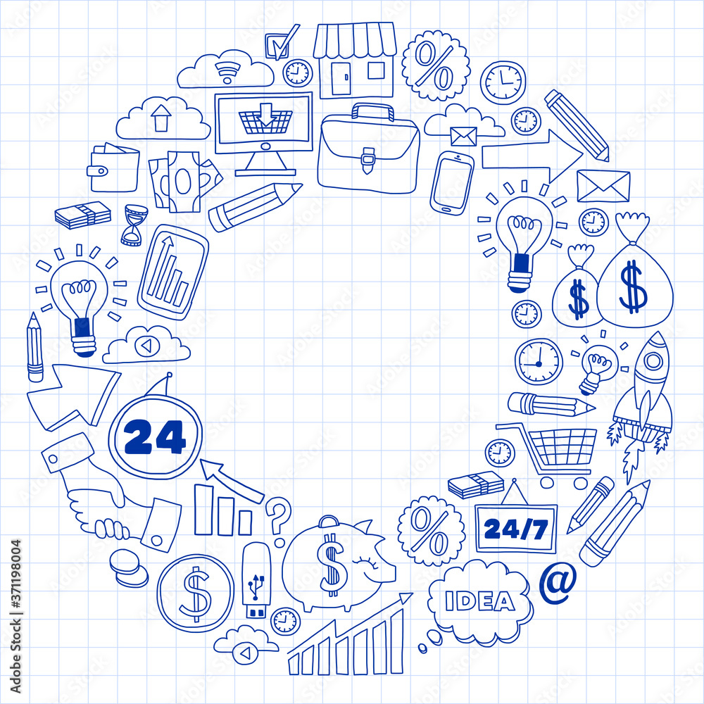 Business and finance online education vector pattern. Start up and innovations Business and finance online education vector pattern. Start up and innovations