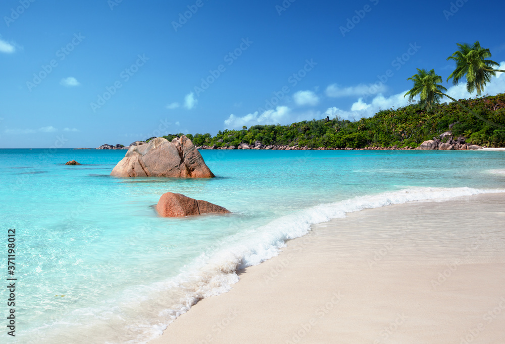 Anse Lazio beach at Praslin island, Seychelles Anse Lazio beach at Praslin island, Seychelles