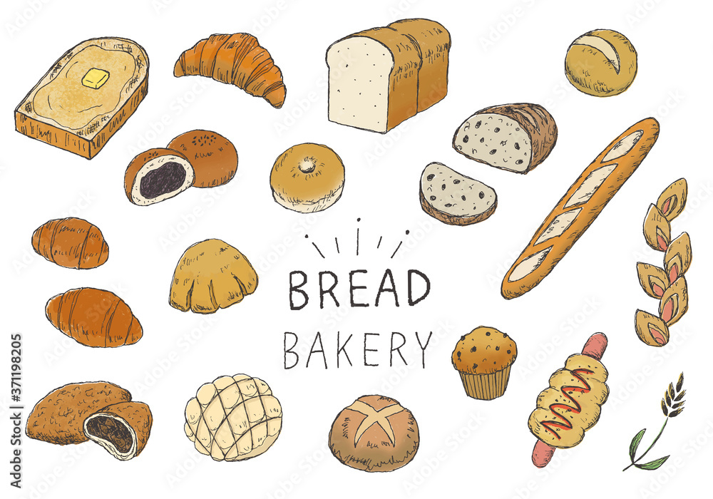 ラフな手描きパンのイラスト Stock Vector Adobe Stock