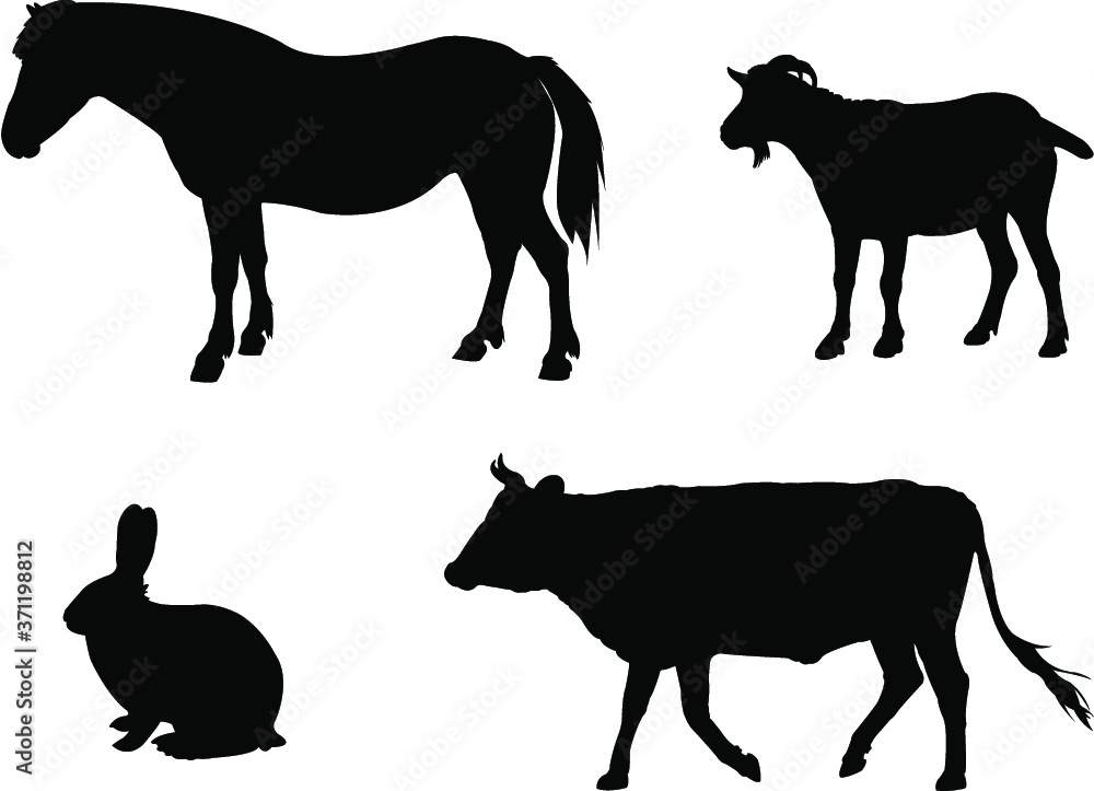 farm animals silhouettes farm animals silhouettes