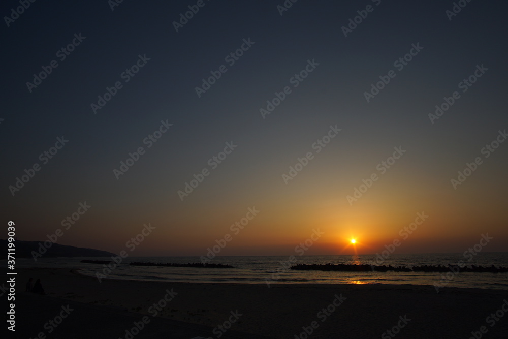 Magic orange sunset over sea Magic orange sunset over sea
