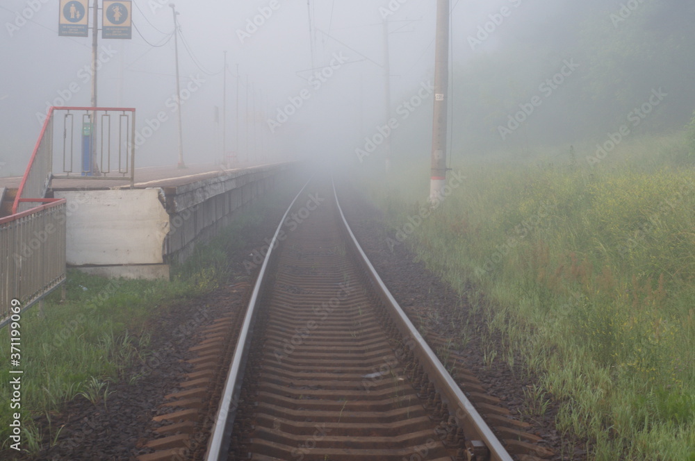 Dedenevo. Moscow region. Russia. June 26. 2020. Railway platform Dedenevo. Moscow region. Russia. June 26. 2020. Railway platform