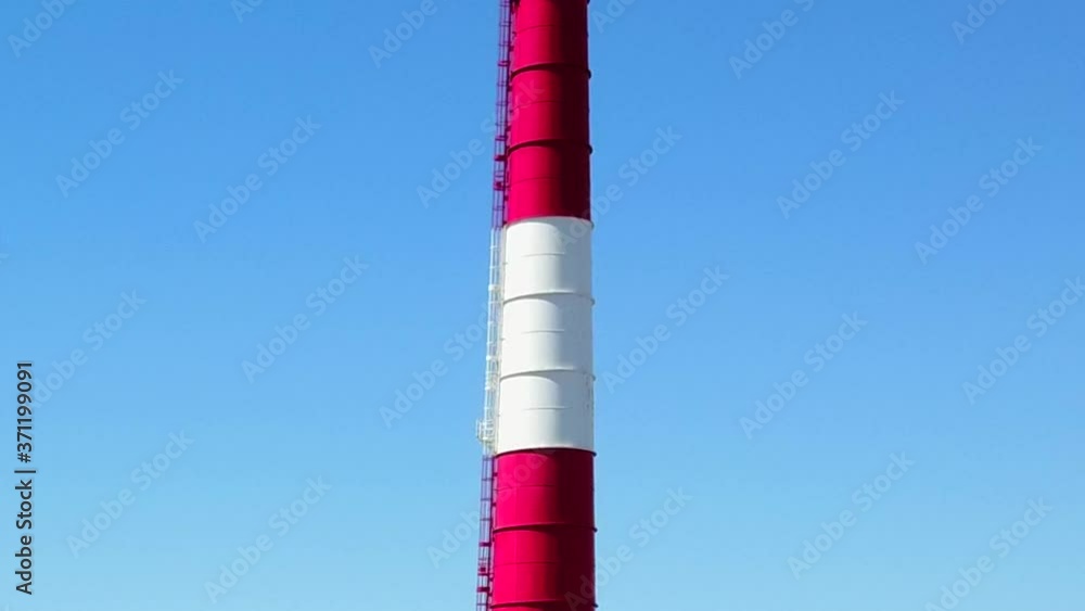 Aerial View of Tall Smoke Stacks at a Generating Power Station Aerial View of Tall Smoke Stacks at a Generating Power Station