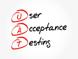 UAT - User Acceptance Testing acronym, technology concept background