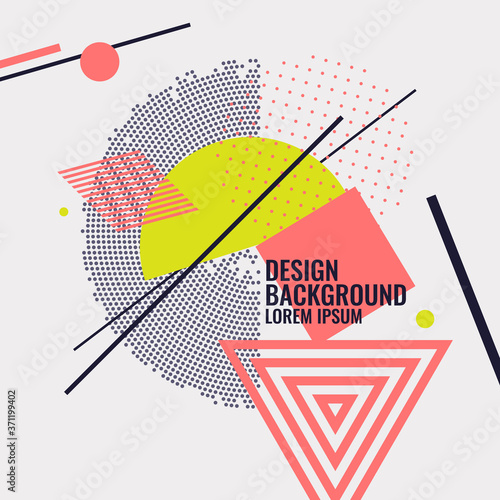 Trendy abstract background. Composition of geometric forms. Modern vector illustration