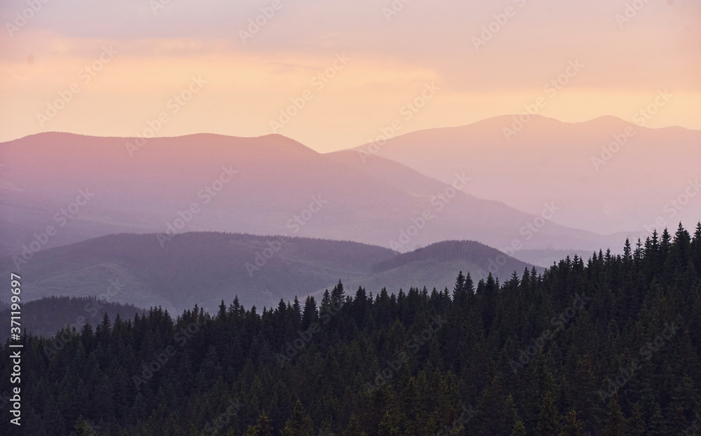 Majestic Carpathian Mountains. Beautiful landscape of untouched nature