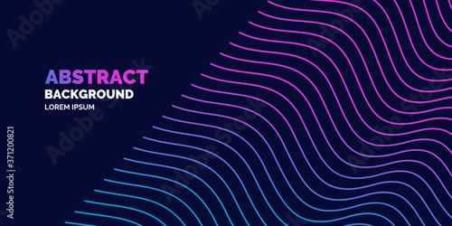 Bright poster with dynamic waves. Modern vector illustration.