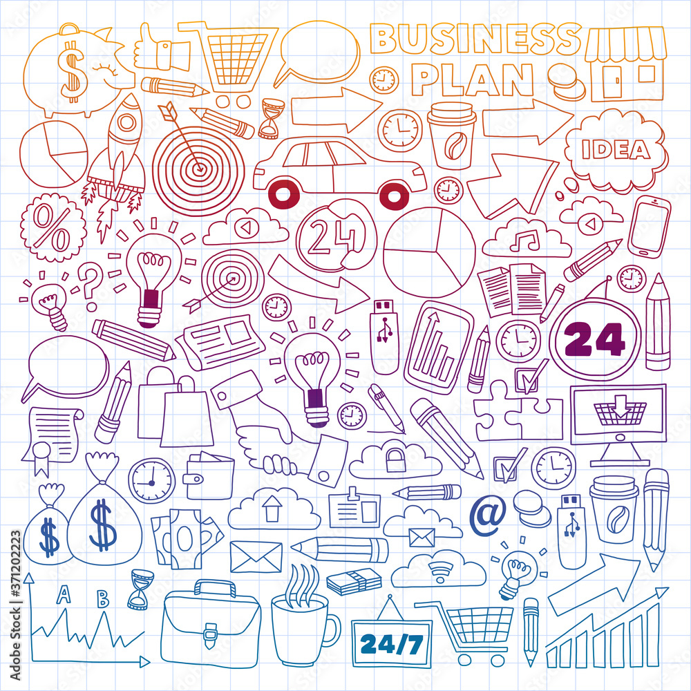 Business and finance online education vector pattern. Start up and innovations Business and finance online education vector pattern. Start up and innovations