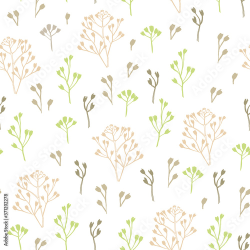 a seamless pattern of different types of field herbs and twigs. For paper  cover  fabric  gift wrapping  wall painting  decorative interior decoration