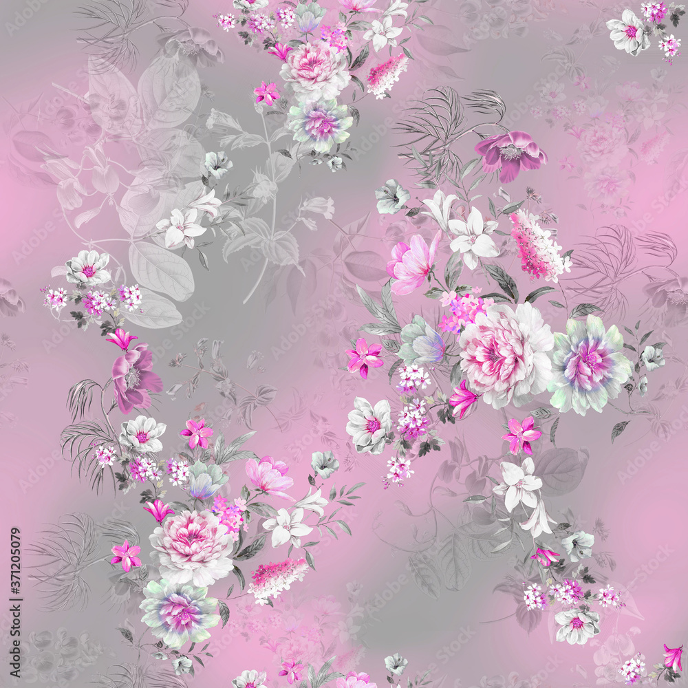 abstract floral background with flowers