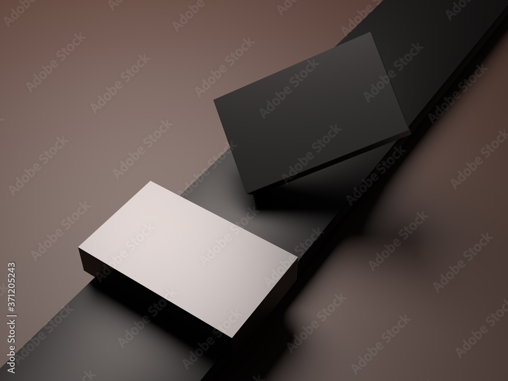 Business cards on chocolate background. 3D rendering Business cards on chocolate background. 3D rendering