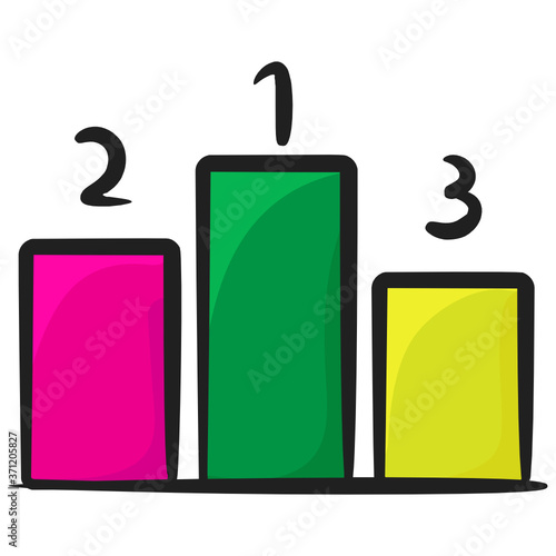 
Winner podium, leaderboard icon vector in flat design 
